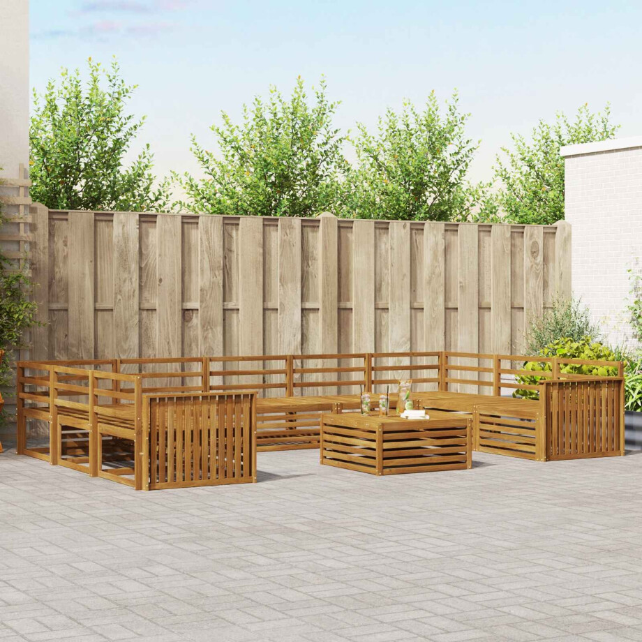 vidaXL Sofa-Sets 10 pcs Naturel Massief Acaciahout afbeelding 1