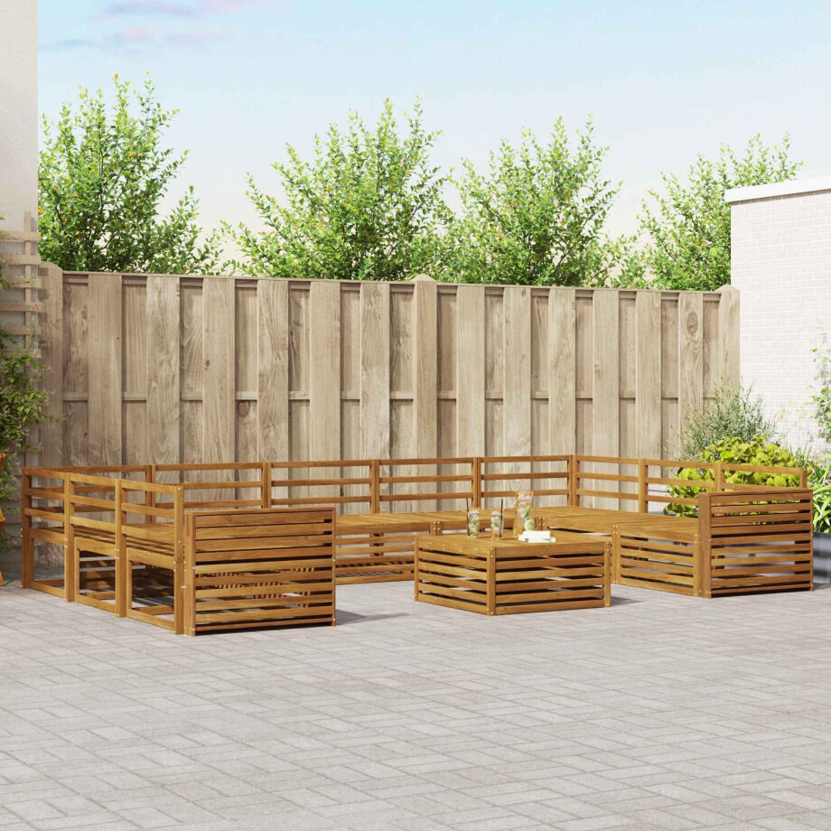 vidaXL Sofa-Sets 10 pcs Naturel Massief Acaciahout afbeelding 1