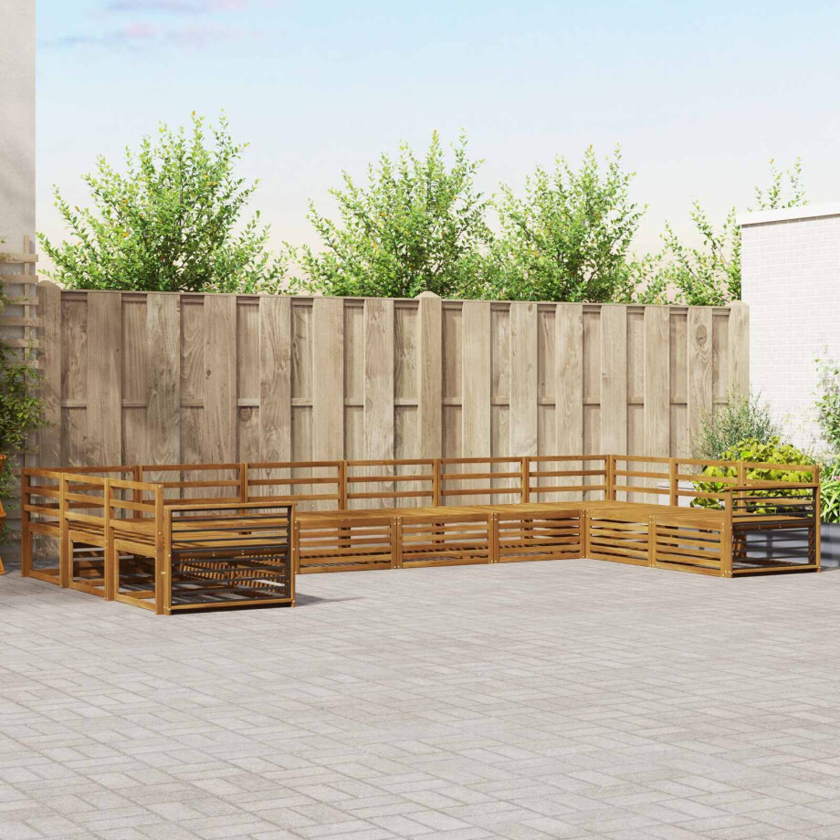 vidaXL Sofa-Sets 10 pcs Naturel Massief Acaciahout afbeelding 1