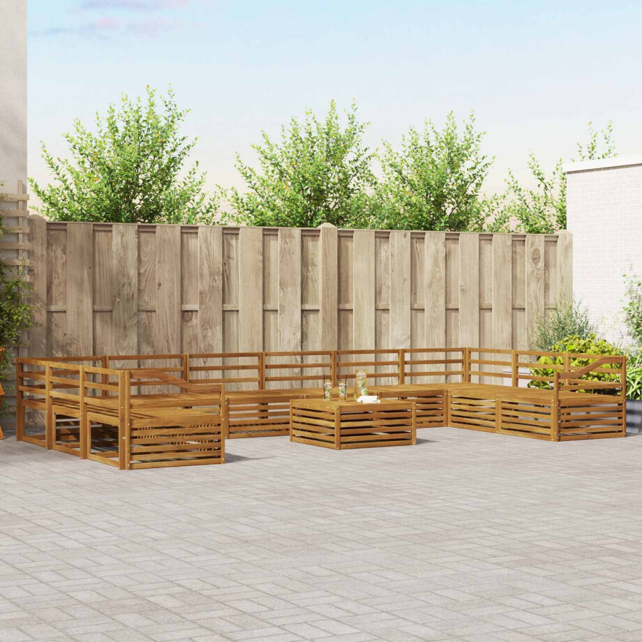 vidaXL Sofa-Sets 11 pcs Naturel Massief Acaciahout vidaXL Sofa-Sets 11 pcs Naturel Massief Acaciahout afbeelding 1