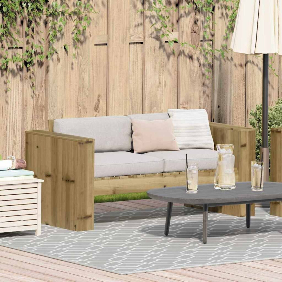 vidaXL Tuinbank Groen 134 x 60 x 62 cm Massief grenenhout vidaXL Tuinbank Groen 134 x 60 x 62 cm Massief grenenhout afbeelding 1