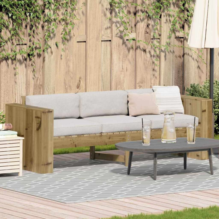 vidaXL Tuinbank Bruin 185,5 x 60 x 62 cm Massief grenenhout vidaXL Tuinbank Bruin 185,5 x 60 x 62 cm Massief grenenhout afbeelding 1
