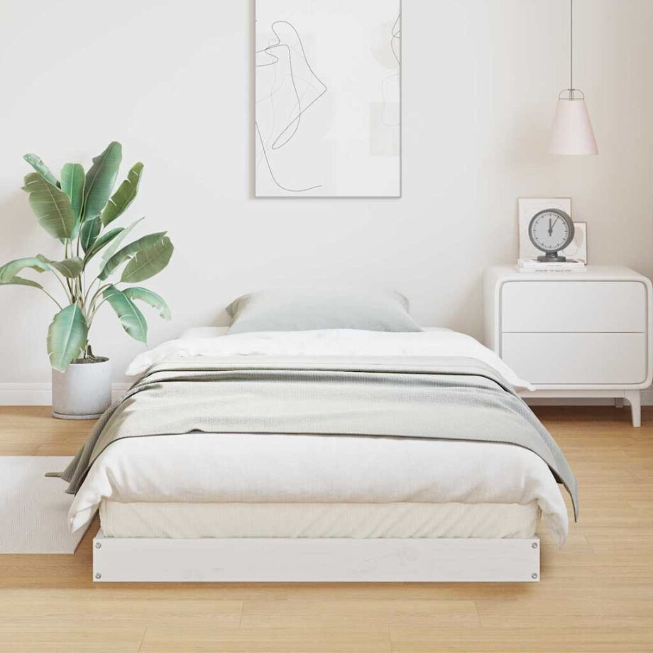vidaXL Bedframe Wit 100 x 220 cm Massief grenenhout afbeelding 1