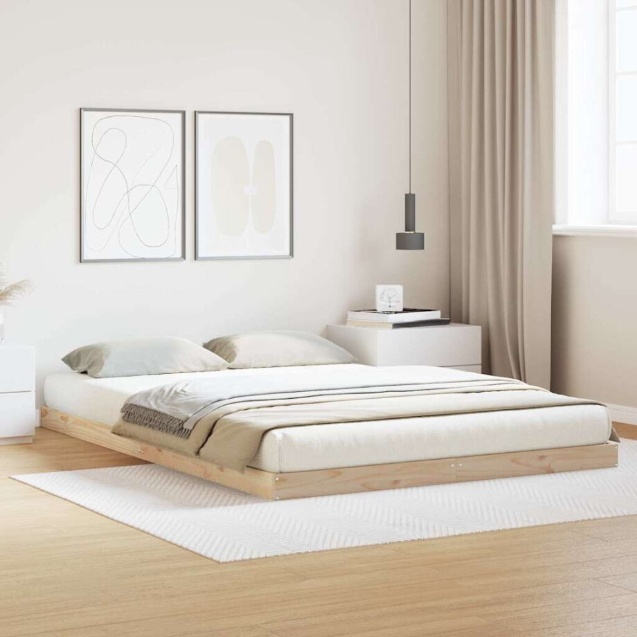 vidaXL Bedframe Naturel 140 x 220 cm Massief grenenhout afbeelding 1
