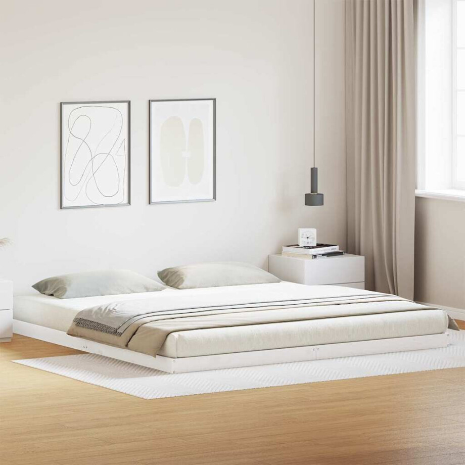 vidaXL Bedframe Wit 180 x 220 cm Massief grenenhout afbeelding 1