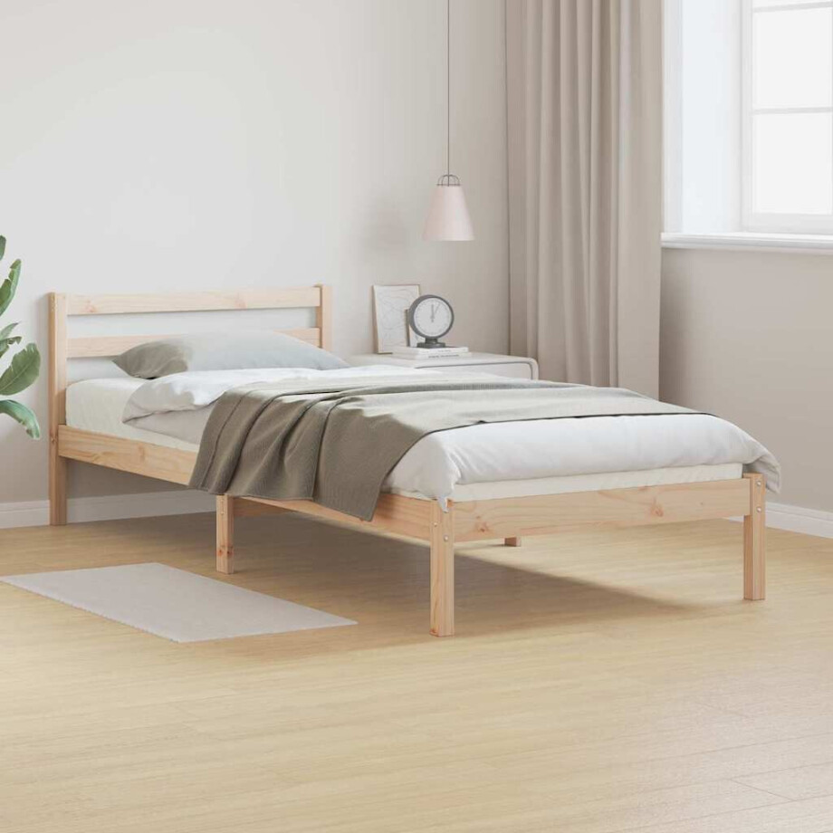 vidaXL Bedframe Bruin 225,5 x 85,5 x 69,5 cm Massief Vurenhout vidaXL Bedframe Bruin 225,5 x 85,5 x 69,5 cm Massief Vurenhout afbeelding 1