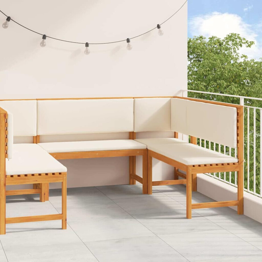 vidaXL Tuinbankset 5 pcs Bruin Massief Acaciahout afbeelding 1