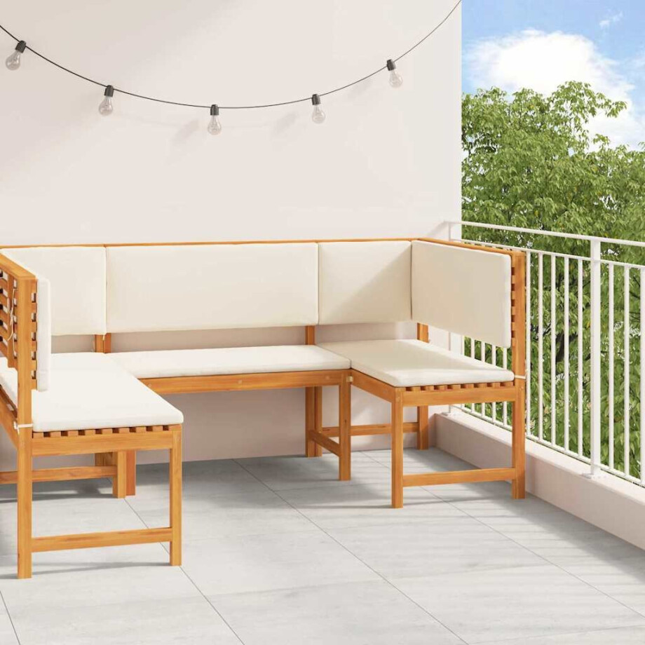 vidaXL Tuinbankset 3 pcs Bruin Massief Acaciahout afbeelding 1
