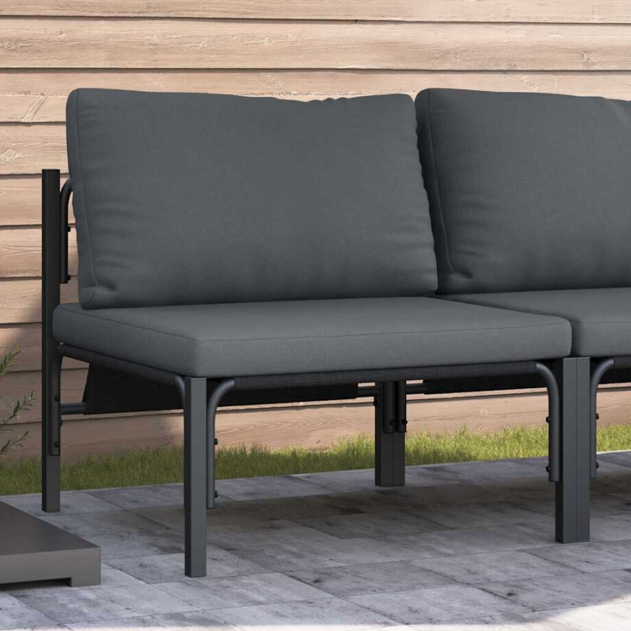 vidaXL Buitenmeubilair met kussen Antraciet 80 x 80 x 71 cm Staal afbeelding 1