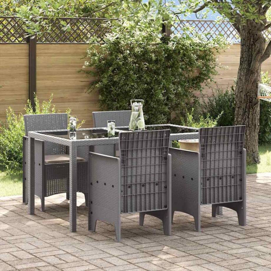 vidaXL Tuinstoel 4 pcs Lichtgrijs 53 x 49 x 85 cm Polypropyleen afbeelding 1
