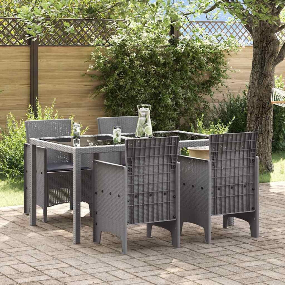 vidaXL Tuinstoel 4 pcs Lichtgrijs 53 x 49 x 85 cm Polypropyleen afbeelding 1