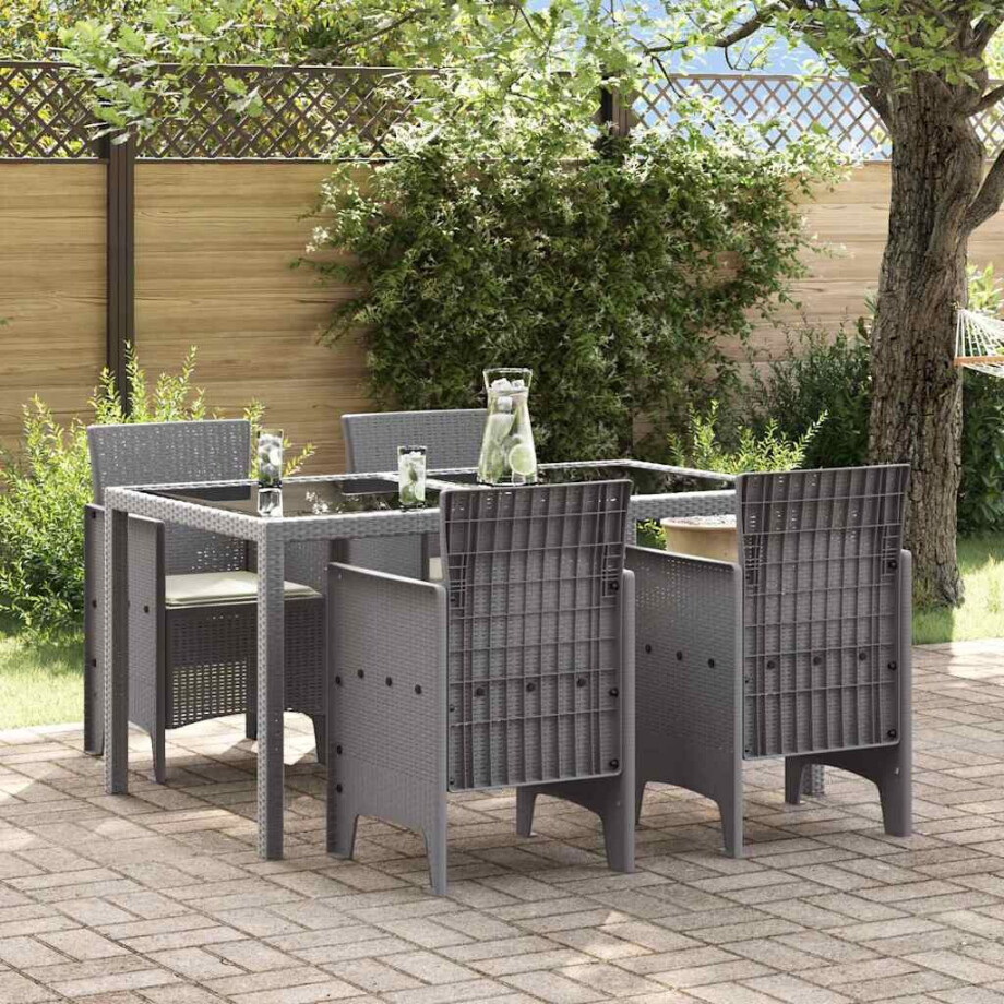 vidaXL Tuinstoel 4 pcs Lichtgrijs 53 x 49 x 85 cm Polypropyleen afbeelding 1