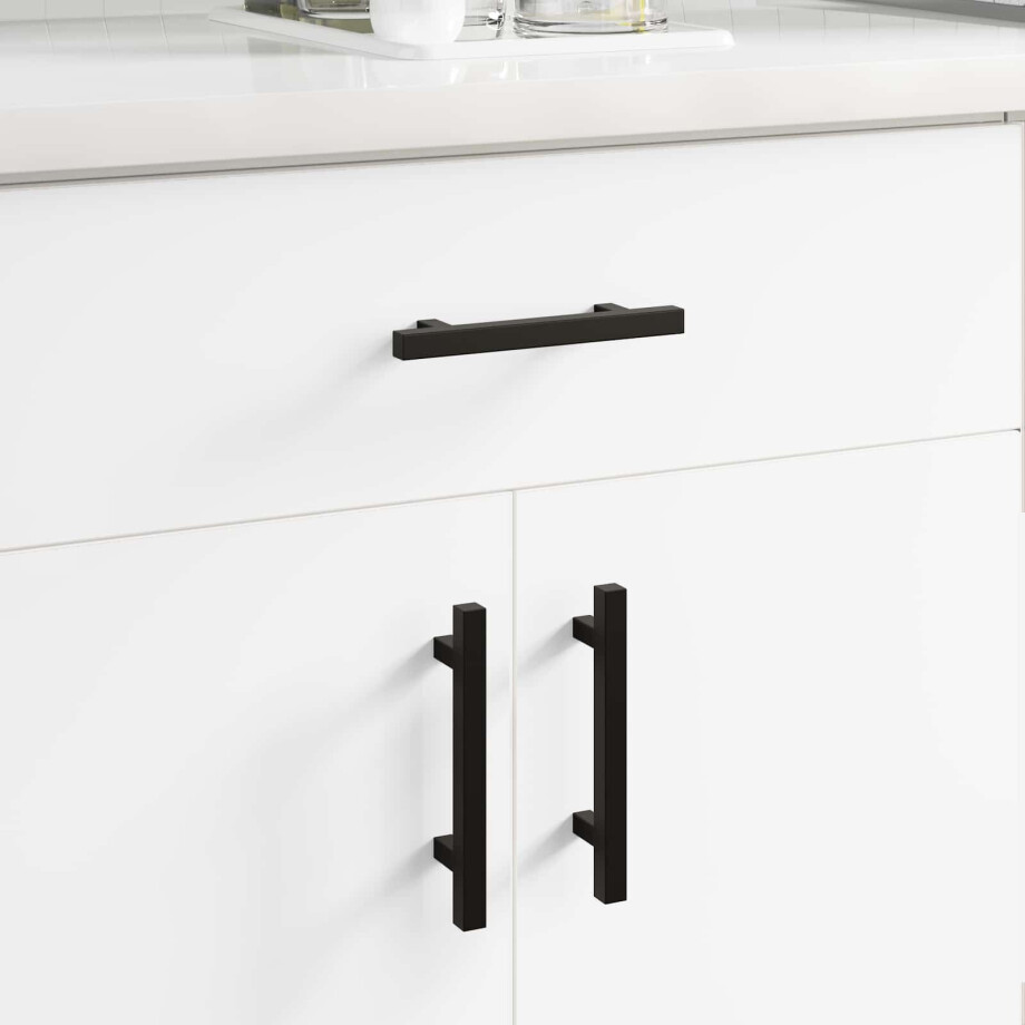 vidaXL Kasthandgreep 2 pcs Zwart 150 x 12,3 x 35,2 mm Roestvrij staal afbeelding 1