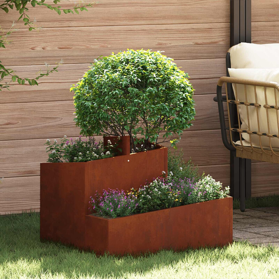 vidaXL Tuin Bloempot Bruin 60 x 60 x 50 cm Cortenstaal vidaXL Tuin Bloempot Bruin 60 x 60 x 50 cm Cortenstaal afbeelding 1