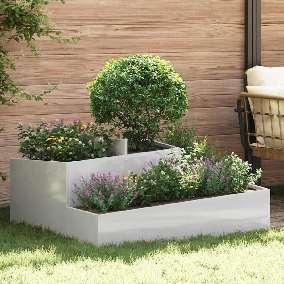 vidaXL Tuin Bloempot Zilver 100 x 100 x 50 cm Roestvrij staal vidaXL Tuin Bloempot Zilver 100 x 100 x 50 cm Roestvrij staal afbeelding 1