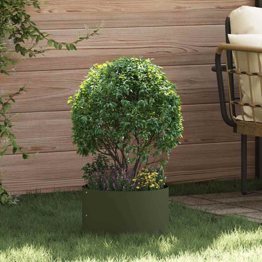 vidaXL Plantenring 5 pcs Olijf Groen 30 x 30 x 20 cm Koudgewalst staal afbeelding 1