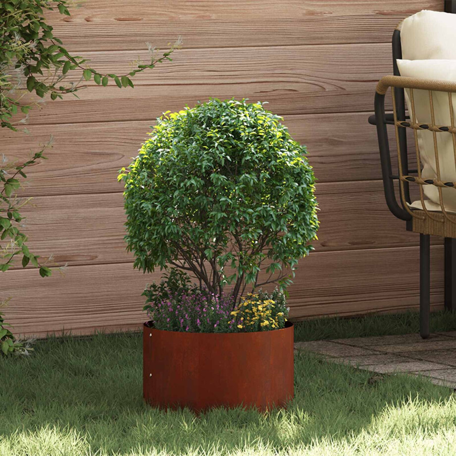 vidaXL Plantenring Bruin 30 x 30 x 20 cm Cortenstaal afbeelding 1
