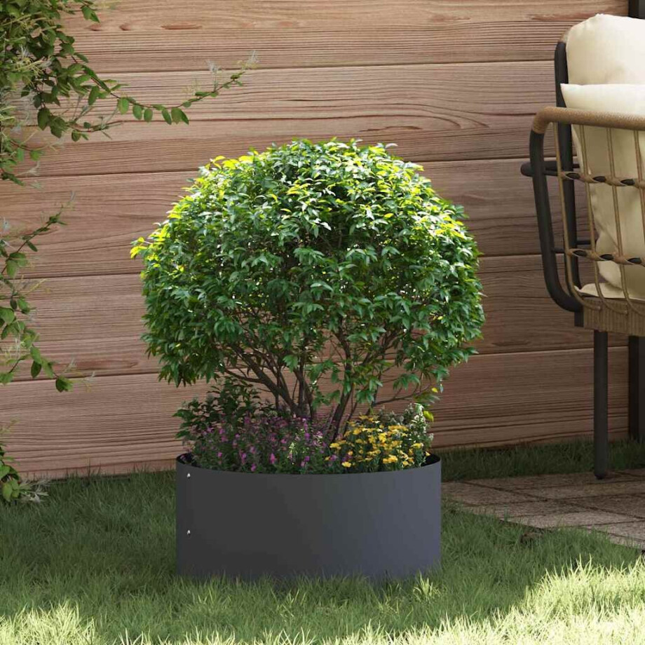 vidaXL Plantenring Antraciet 40 x 40 x 20 cm Koudgewalst staal afbeelding 1