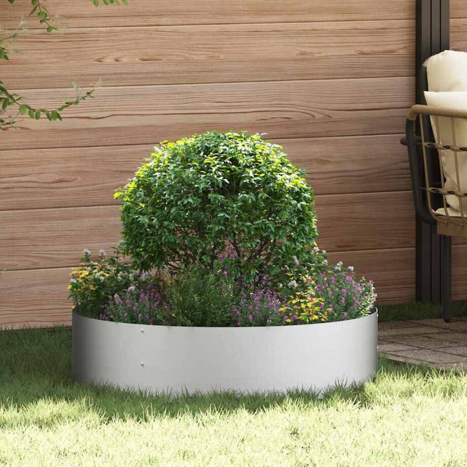 vidaXL Plantenring Zilver 80 x 80 x 20 cm Gegalvaniseerd staal afbeelding 1