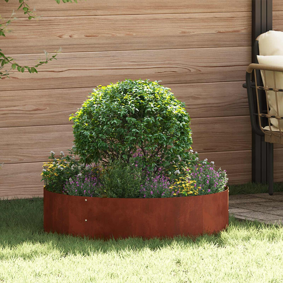 vidaXL Plantenring Bruin 80 x 80 x 20 cm Cortenstaal afbeelding 1