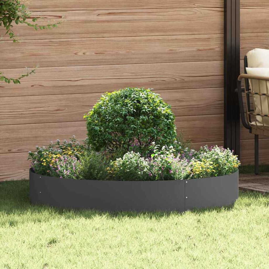 vidaXL Plantenring 5 pcs Zwart 120 x 120 x 20 cm Koudgewalst staal afbeelding 1