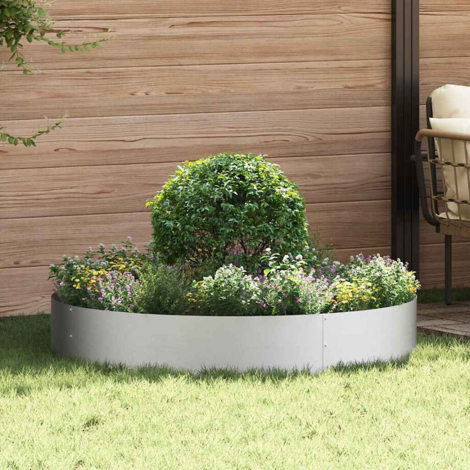 vidaXL Plantenring Zilver 120 x 120 x 20 cm Gegalvaniseerd staal afbeelding 1