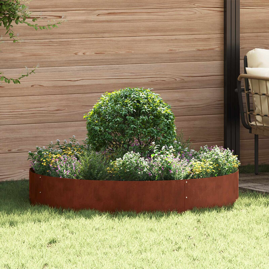 vidaXL Plantenring 5 pcs Bruin 120 x 120 x 20 cm Cortenstaal afbeelding 1