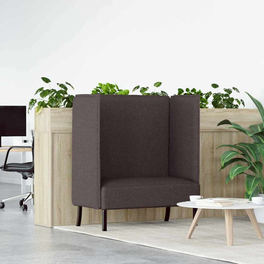 vidaXL Hoge Rug Bank Donkerbruin 109 x 56 x 121 cm Stof afbeelding 1