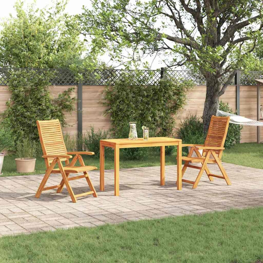 vidaXL Tuin eettafelset 3 pcs Bruin Massief Acaciahout vidaXL Tuin eettafelset 3 pcs Bruin Massief Acaciahout afbeelding 1
