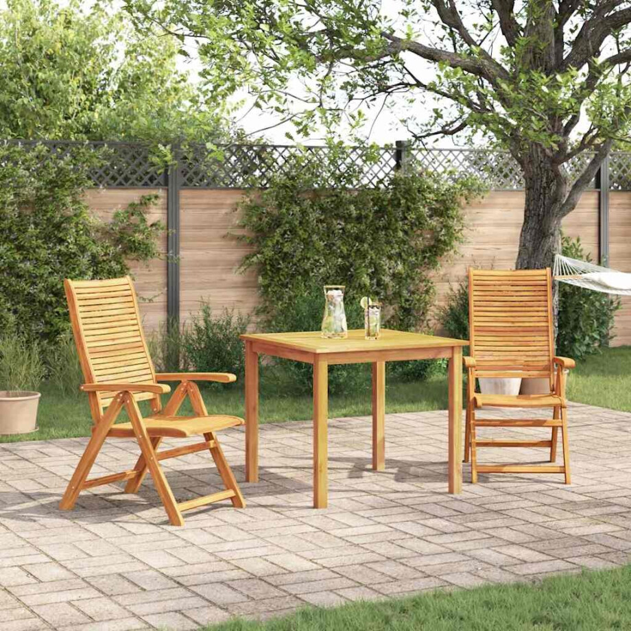 vidaXL Tuin eettafelset 3 pcs Bruin Massief Acaciahout vidaXL Tuin eettafelset 3 pcs Bruin Massief Acaciahout afbeelding 1