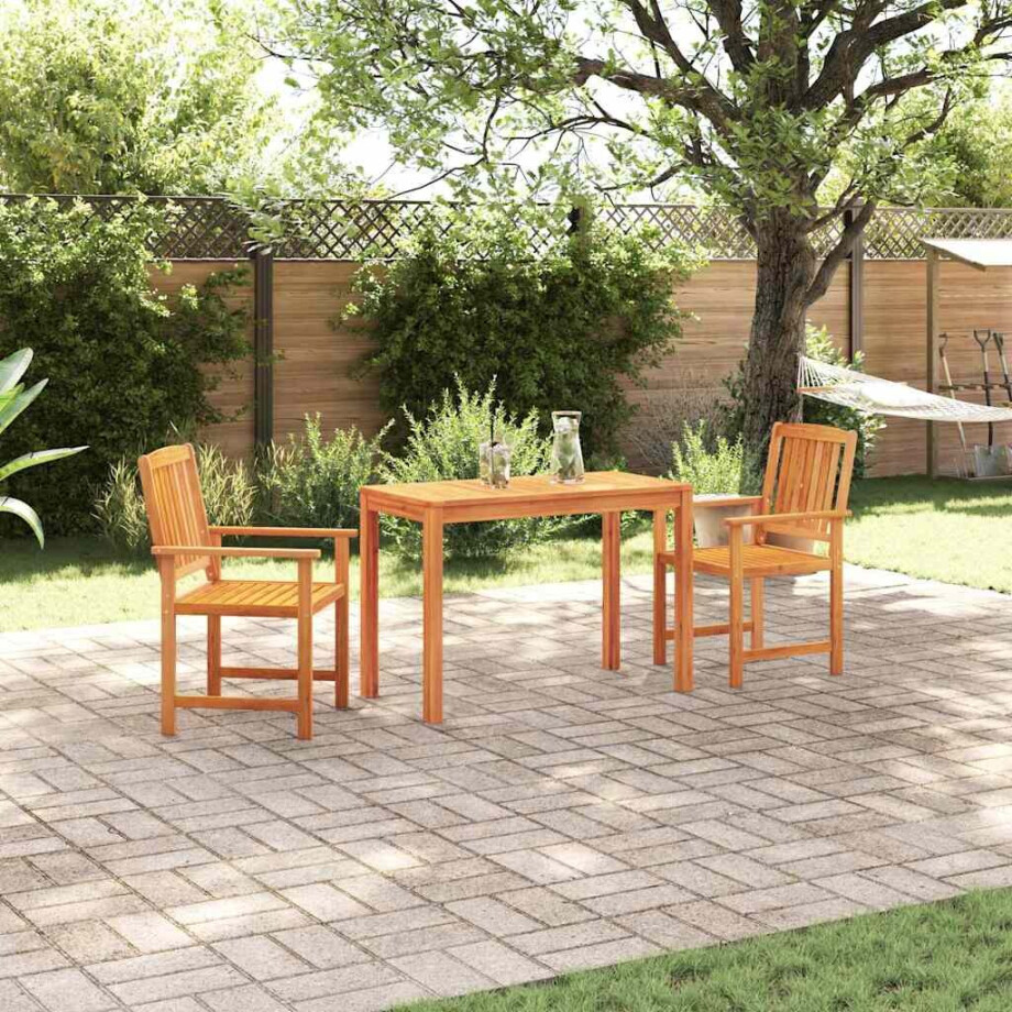 vidaXL Tuin eettafelset 3 pcs Bruin Massief Acaciahout afbeelding 1