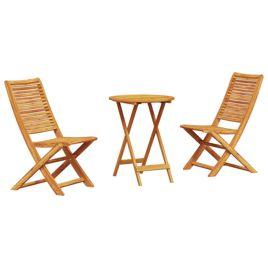 vidaXL Vouw Bistro Set 3 pcs Bruin Massief Acaciahout afbeelding 1