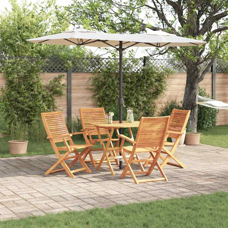 vidaXL Tuin eettafelset 5 pcs Bruin Massief Acaciahout vidaXL Tuin eettafelset 5 pcs Bruin Massief Acaciahout afbeelding 1