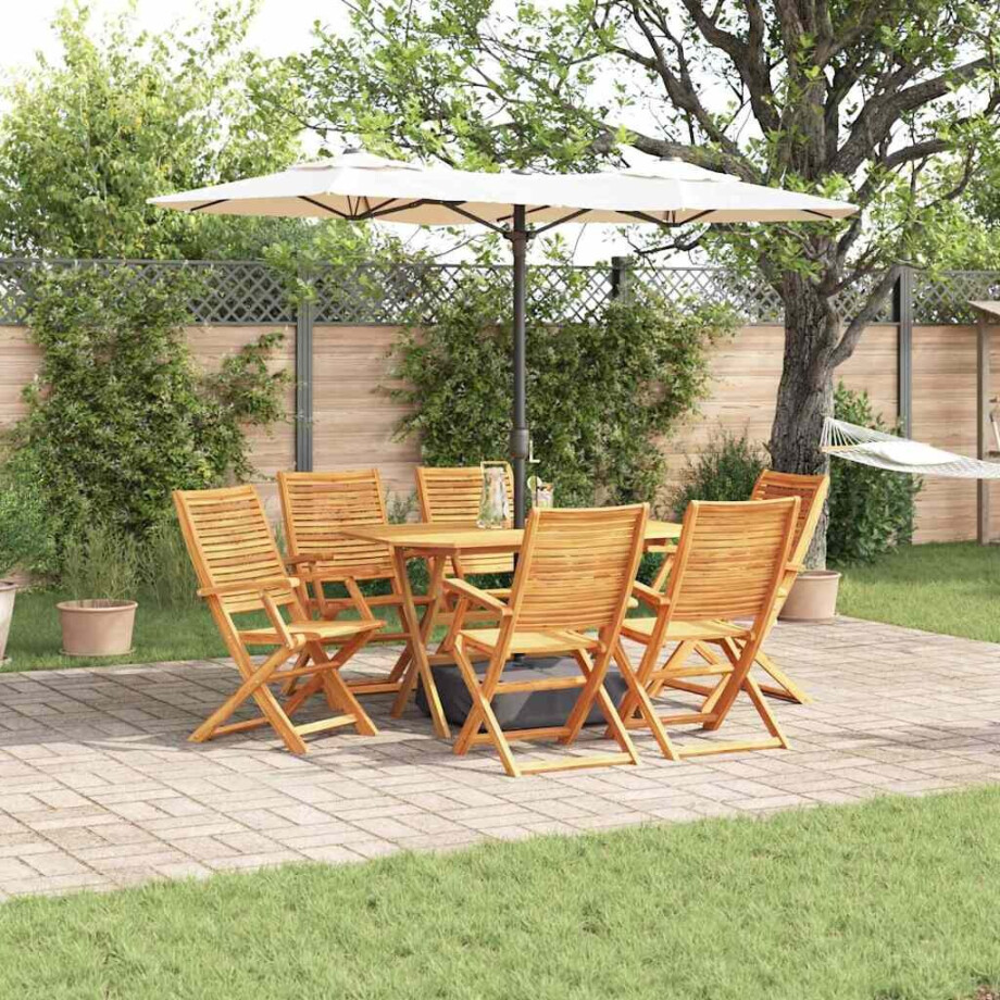 vidaXL Tuin eettafelset 7 pcs Bruin Massief Acaciahout vidaXL Tuin eettafelset 7 pcs Bruin Massief Acaciahout afbeelding 1
