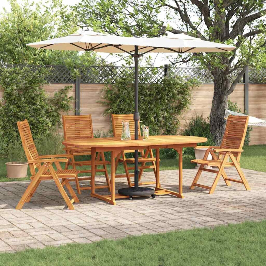 vidaXL Tuin eettafelset 5 pcs Bruin Massief Acaciahout vidaXL Tuin eettafelset 5 pcs Bruin Massief Acaciahout afbeelding 1