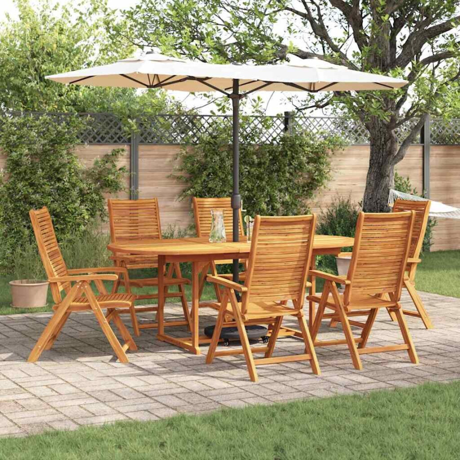 vidaXL Tuin eettafelset 7 pcs Bruin Massief Acaciahout vidaXL Tuin eettafelset 7 pcs Bruin Massief Acaciahout afbeelding 1