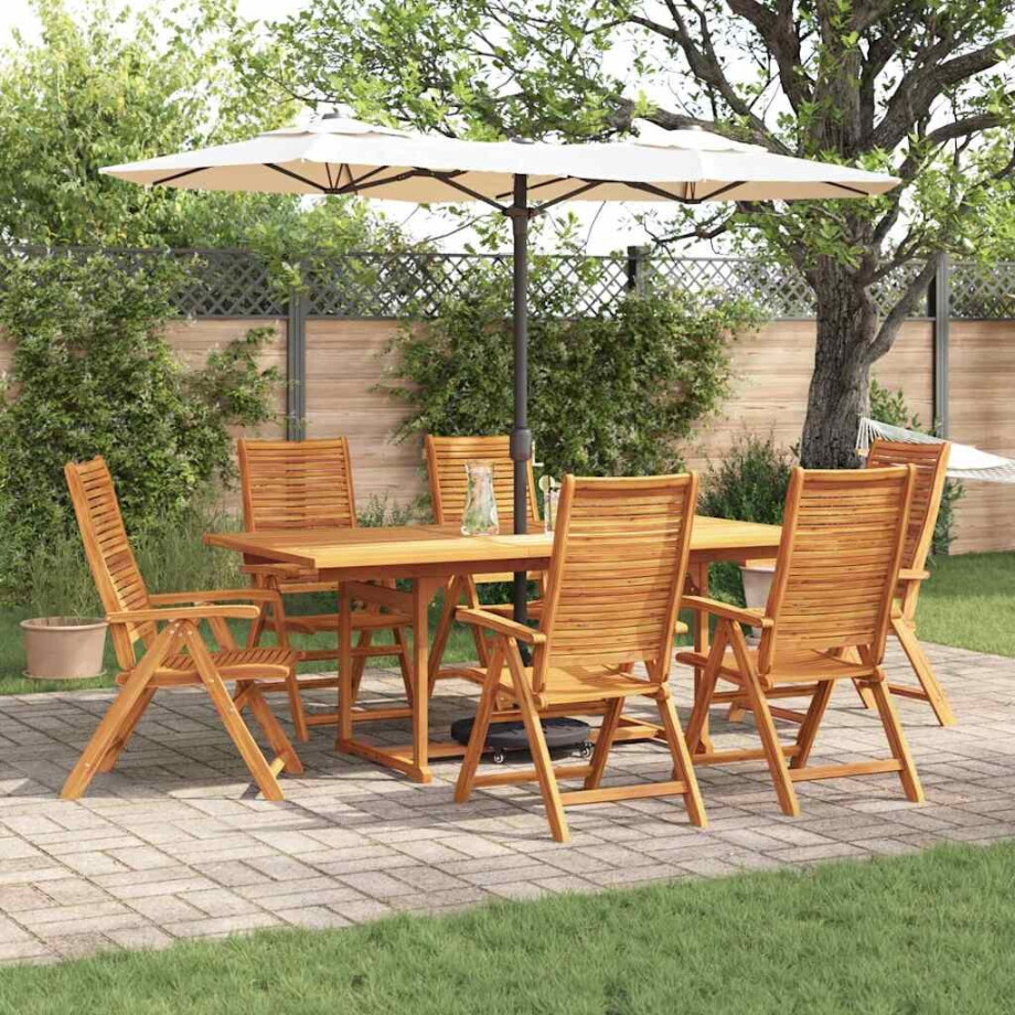 vidaXL Tuin eettafelset 7 pcs Bruin Massief Acaciahout vidaXL Tuin eettafelset 7 pcs Bruin Massief Acaciahout afbeelding 1