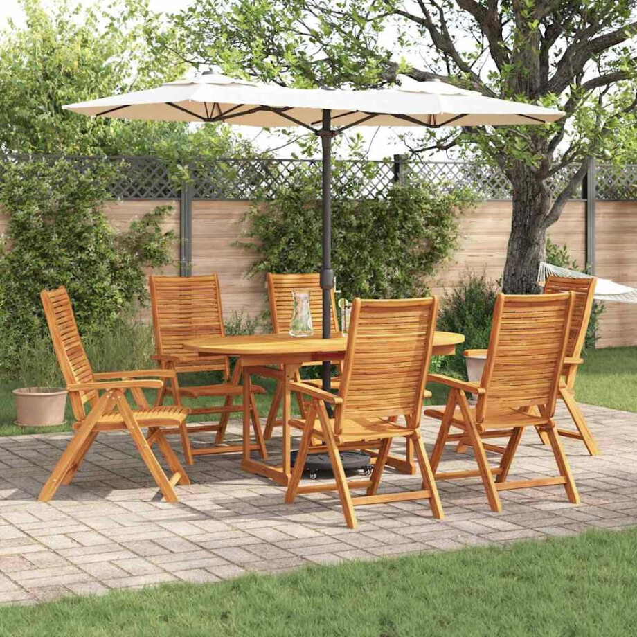 vidaXL Tuin eettafelset 7 pcs Bruin Massief Acaciahout vidaXL Tuin eettafelset 7 pcs Bruin Massief Acaciahout afbeelding 1