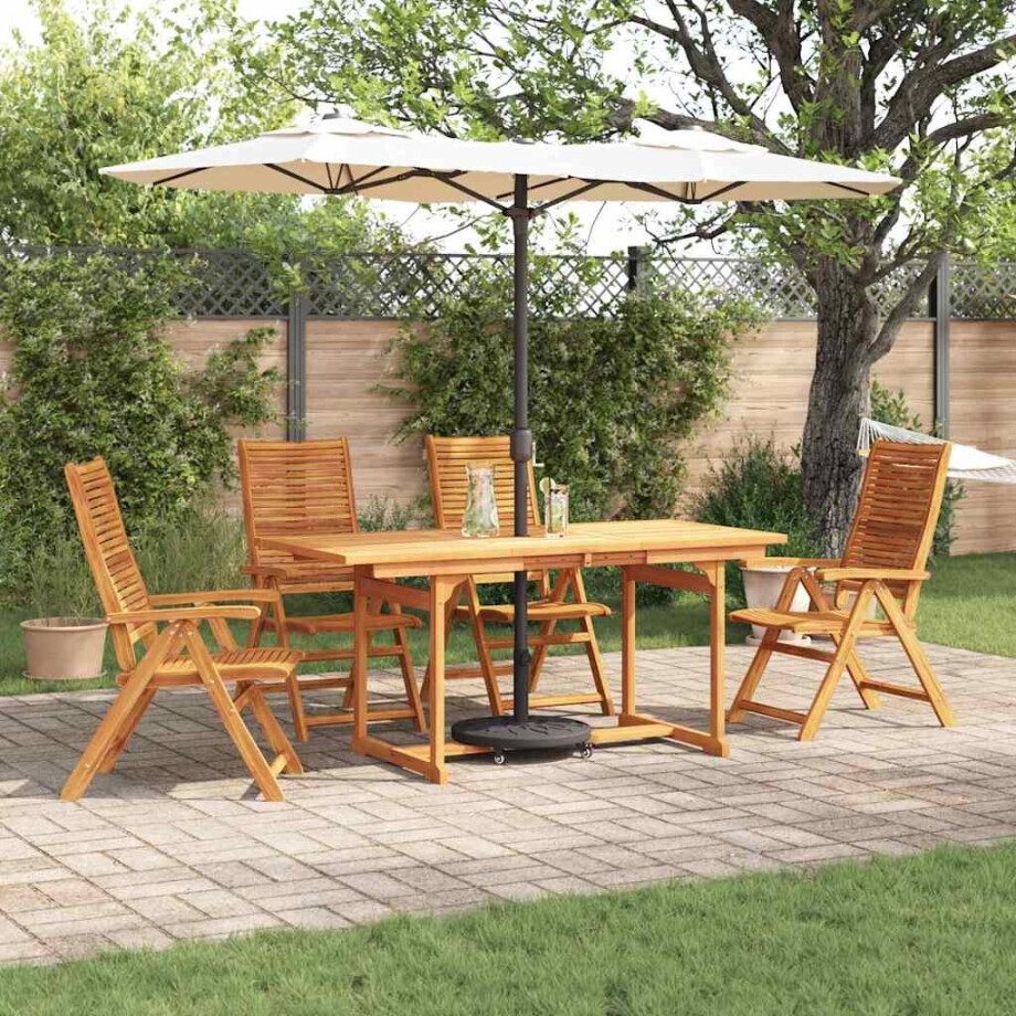 vidaXL Tuin eettafelset 5 pcs Bruin Massief Acaciahout vidaXL Tuin eettafelset 5 pcs Bruin Massief Acaciahout afbeelding 1
