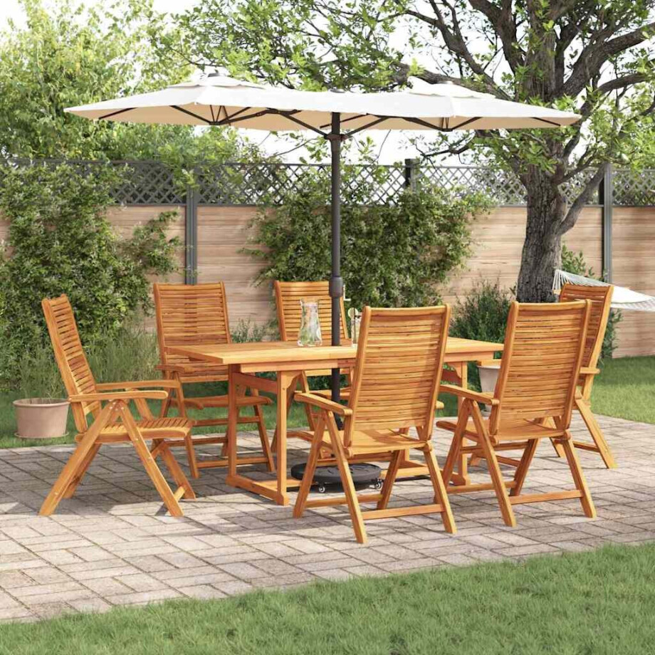 vidaXL Tuin eettafelset 7 pcs Bruin Massief Acaciahout vidaXL Tuin eettafelset 7 pcs Bruin Massief Acaciahout afbeelding 1
