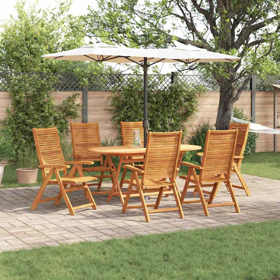 vidaXL Tuin eettafelset 7 pcs Bruin Massief Acaciahout vidaXL Tuin eettafelset 7 pcs Bruin Massief Acaciahout afbeelding 1