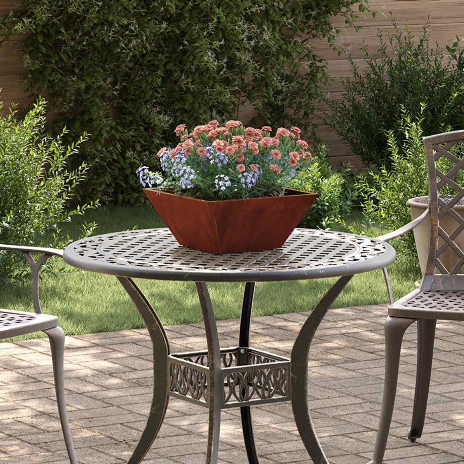 vidaXL Tuin Bloempot 5 pcs Roestig 35 x 35 x 15 cm Cortenstaal afbeelding 1