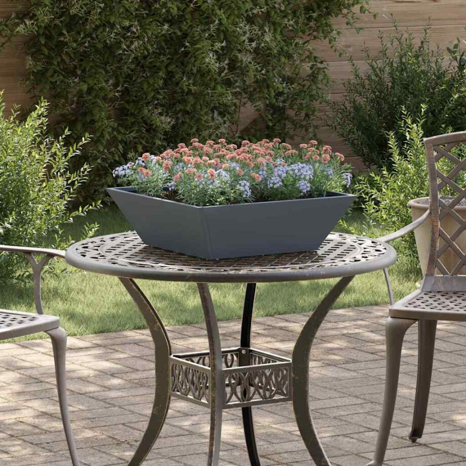 vidaXL Tuin Bloempot Antraciet 50 x 50 x 15 cm Koudgewalst staal afbeelding 1