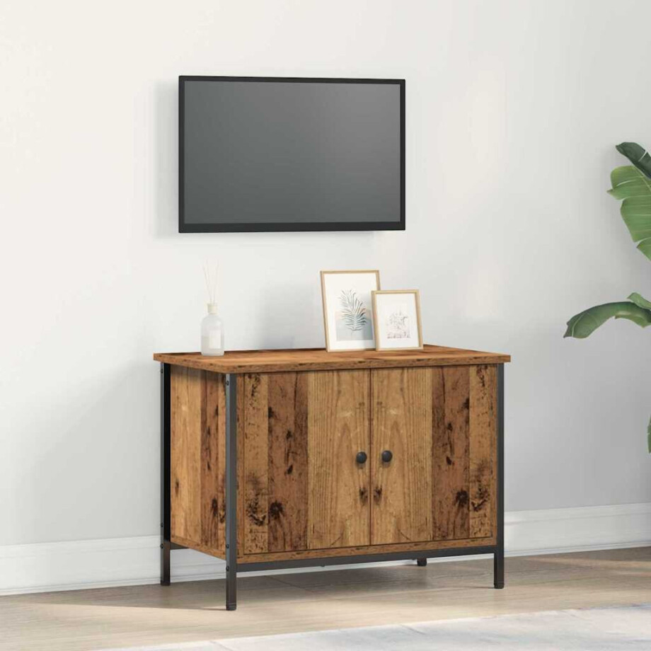 vidaXL TV-kast Oud Hout 60 x 35 x 45 cm Bewerkt hout afbeelding 1