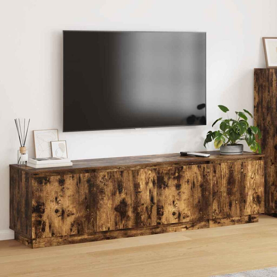 vidaXL TV-kast Gerookt eiken 180 x 38 x 49 cm Bewerkt hout afbeelding 1