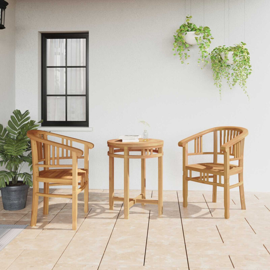 vidaXL Stoel 2 pcs Bruin 63 x 58 x 89 cm Massief Teakhout afbeelding 1