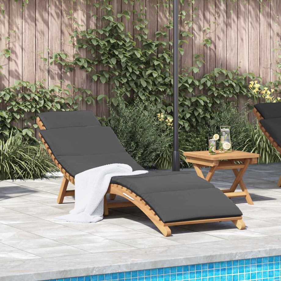 vidaXL Tuininfurniture Sunlounger met kussen Bruin 198 x 55 x 58,5 cm vidaXL Tuininfurniture Sunlounger met kussen Bruin 198 x 55 x 58,5 cm afbeelding 1