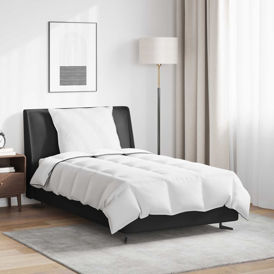 vidaXL Winter Dekbed met kussen 2 pcs Wit Donsveertjes afbeelding 1