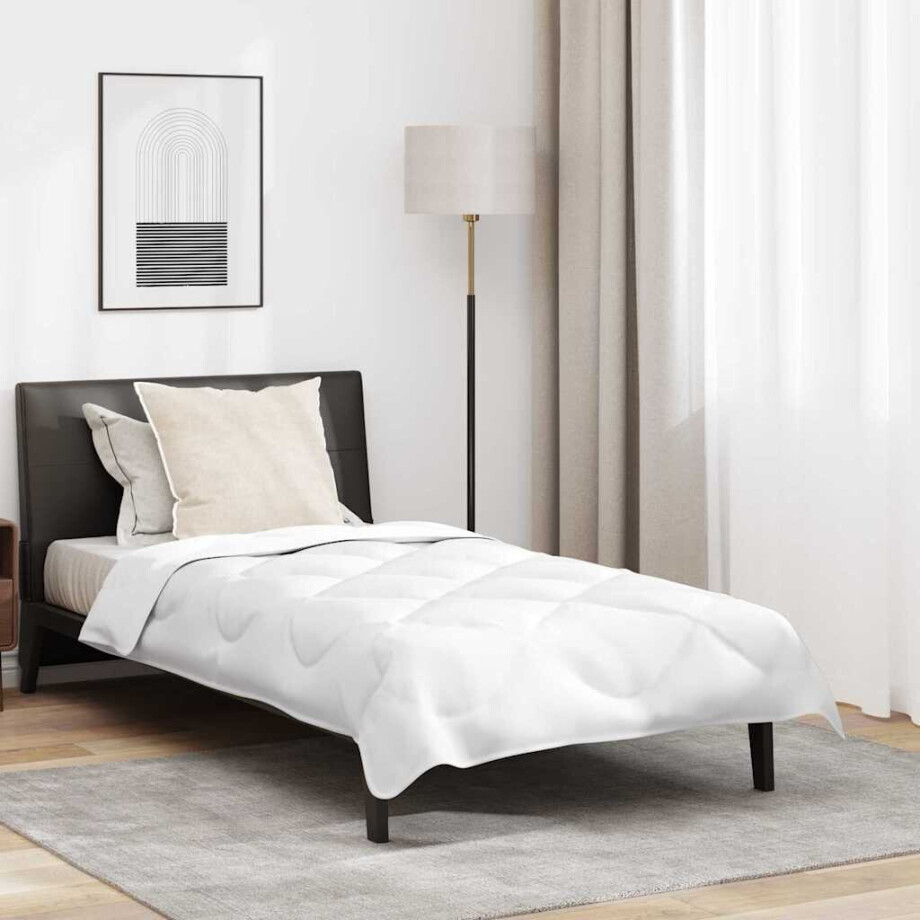vidaXL Dekbed met kussen 2 pcs Wit Microvezel afbeelding 1
