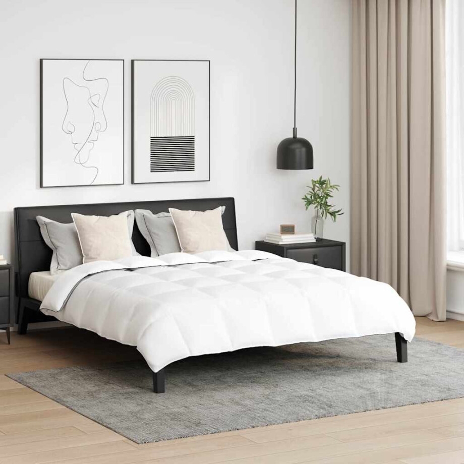 vidaXL Winter Dekbed met kussen 3 pcs Wit Donsveertjes afbeelding 1